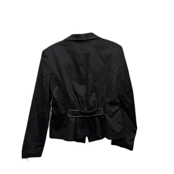 Worthington Women's Notch Lapel Blazer  Jacket Black Size 14 NWT White Stitching - Picture 2 of 16